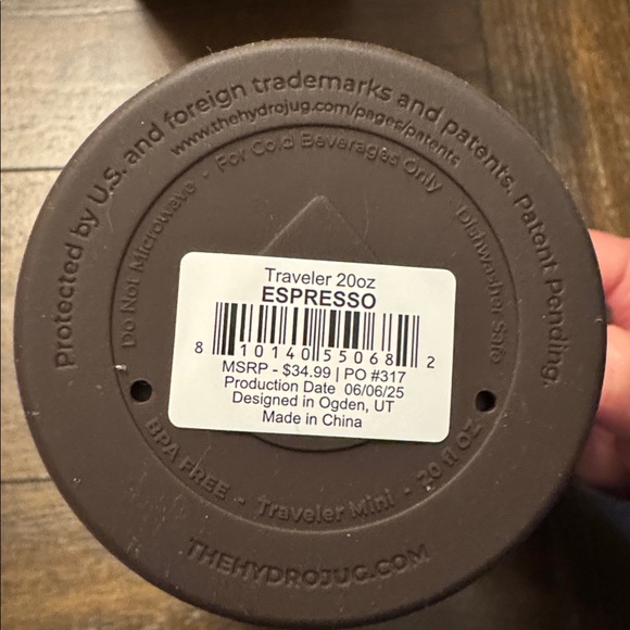 Hydrojug Traveler (20oz) in Limited Edition Espresso! Limited Edition! New! - Picture 7 of 9